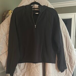 Avia Black Polo Collar Sweatshirt Hoodie